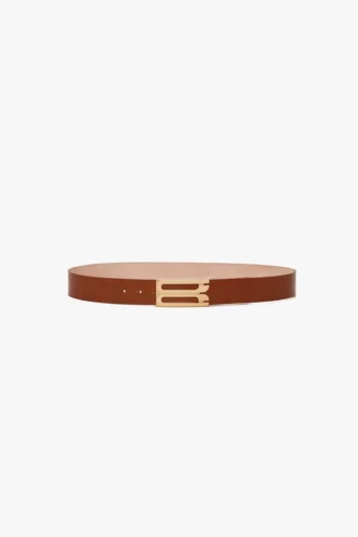 Jumbo dorian belt in tan smooth leather