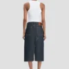 Kick pocket denim skirt in light rinse