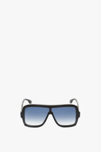 Layered mask sunglasses in black gradient