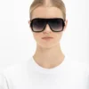 Layered mask sunglasses in black gradient