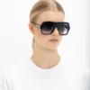 Layered mask sunglasses in black gradient