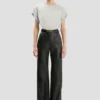 Leather alina trouser in black