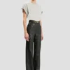 Leather alina trouser in black