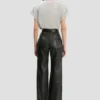 Leather alina trouser in black