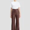 Leather alina trouser in burgundy