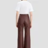 Leather alina trouser in burgundy