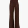 Leather alina trouser in burgundy