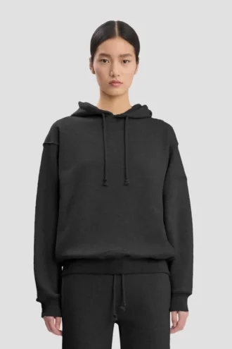 Logo embroidered hoodie in black