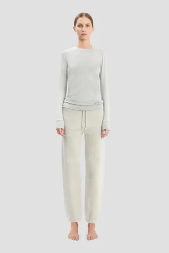 Logo embroidered jogger in grey marl