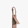 Luggage tag in blush pink croc embossed leather
