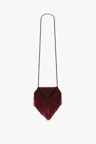 Manhattan beaded pouch in burgundy