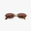 Metal sunglasses in gold honey havana