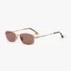 Metal sunglasses in gold honey havana