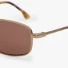 Metal sunglasses in gold honey havana