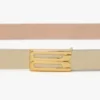 Micro dorian belt in ivory grained leather
