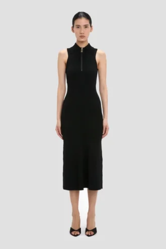 Mira midi dress in black