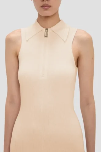 Mira midi dress in sandstone