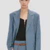 Notched lapel jacket in cloud blue