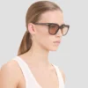 Oversized acetate sunglasses in transparent blue