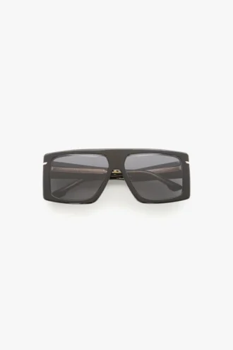 Oversized flat top frame in black