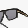Oversized flat top frame in black