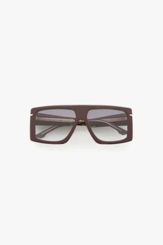 Oversized flat top frame in burgundy