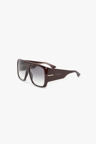 Oversized soft square acetate frame in burgundy