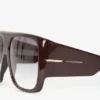 Oversized soft square acetate frame in burgundy