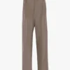 Pleated waist trouser in limestone