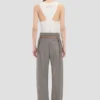Pleated waist trouser in nickel