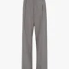 Pleated waist trouser in nickel