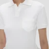 Polo collar top in white