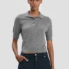 Polo top in grey marl