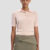 Polo top in pale rose
