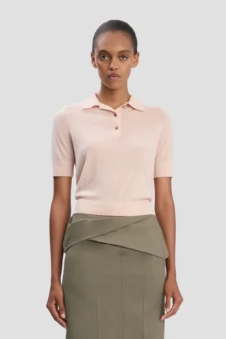 Polo top in pale rose