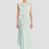 Posy midi dress in aquamarine
