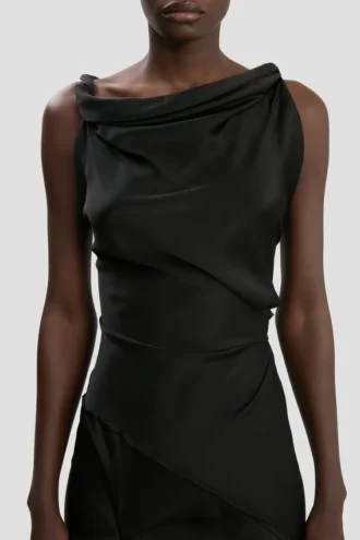 Posy midi dress in black