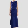 Posy midi dress in bright indigo