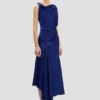 Posy midi dress in bright indigo