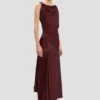 Posy midi dress in burgundy