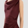 Posy midi dress in burgundy