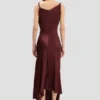 Posy midi dress in burgundy