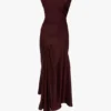 Posy midi dress in burgundy