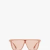 Rectangular shield sunglasses in nude