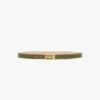 Regular dorian belt in khaki smooth leather