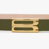 Regular dorian belt in khaki smooth leather