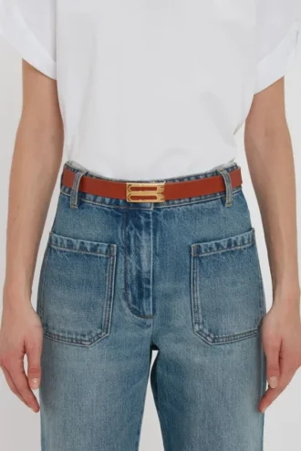 Regular dorian belt in tan smooth leather