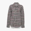 Relaxed cocoon shacket in blue-red check