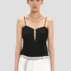 Rouleaux cami top in black