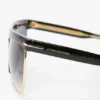 Sculpted metal and acetate sunglasses with flat top
